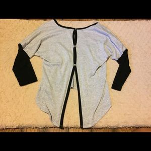 Black and grey long sleeve top
